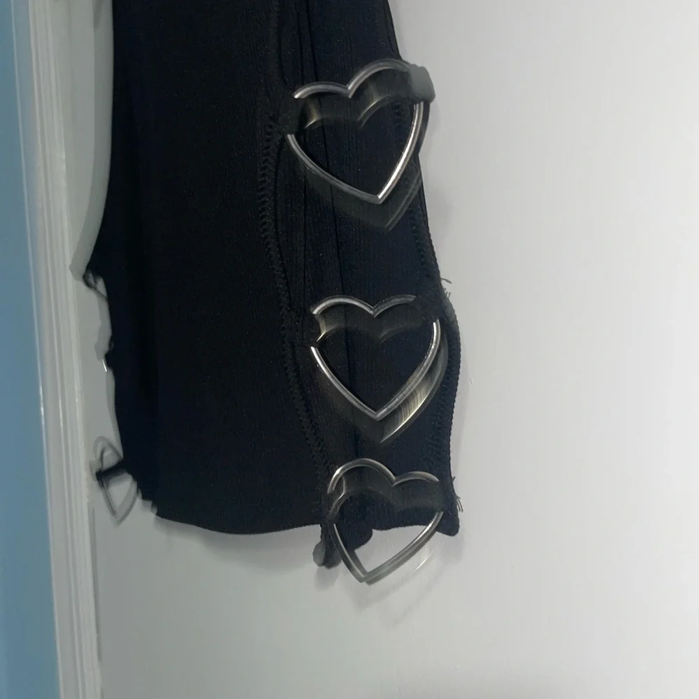 Adika Black Tank Top with Side Buckles - Picture 4 of 4